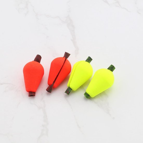 Dailygoods- Bobber 20 Stuks - Float Foam Vliegvissen - Fluorescerend Geel/Oranje Rood - Schuim - Cliptype - Duurzaam Materiaal - Vissignaal van Dailygoods — afbeelding 2