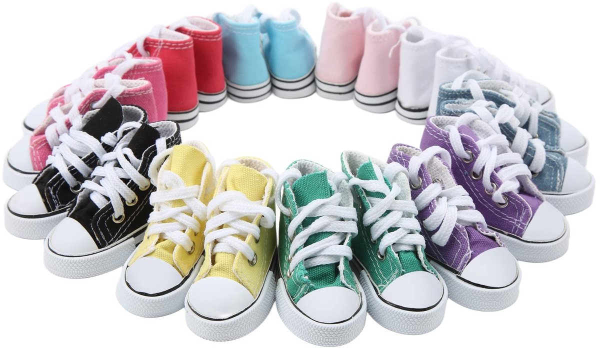Dailygoods- Canvas Schoenen 3.0 Inch - Pop Schoenen - Espadrilles - Diverse Kleuren - 10 Paar - Lichtgewicht Rubber - Sneakers