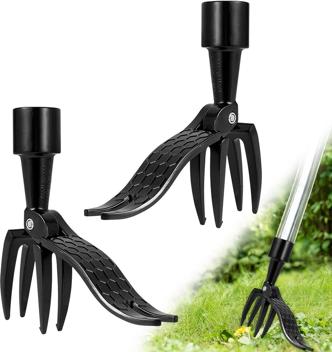 Dailygoods- Onkruidsteker - Afneembaar Gereedschap - Duurzaam - Tuin - Wortelverwijderaar - Aluminium/Roestvrij Staal - 2 Stuks - Onkruidverwijderaar