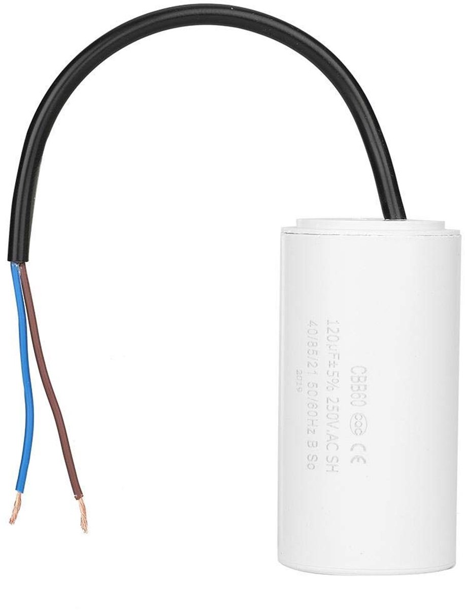 Dailygoods - CBB60-condensator - Motorloopcondensator 120uF - Betrouwbare isolatie - Wit - AC-condensator 250V - Geschikt voor luchtcompressor - 50/60Hz