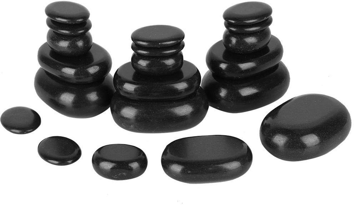 Dailygoods- Massagestenen Set van 20 Stuks - Natuursteen - Lava - Basaltstenen - Hot Spa Rock - Professionele Massagetherapie