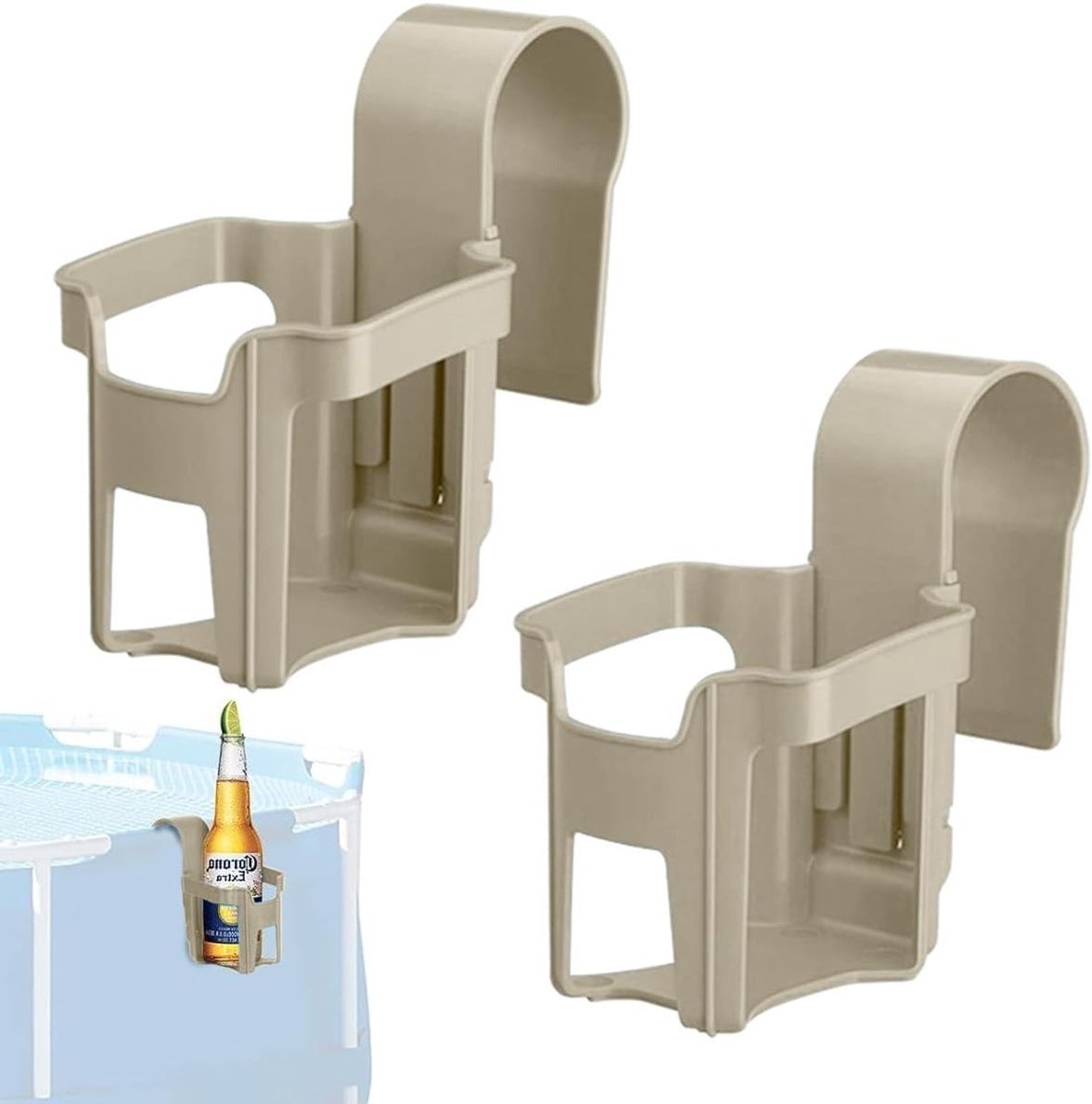 Multifunctionele Drinkhouder voor Zwembadrand - Set van 2, Geschikt voor de meeste Zwembaden, Ideaal voor Drankjes en Snacks
