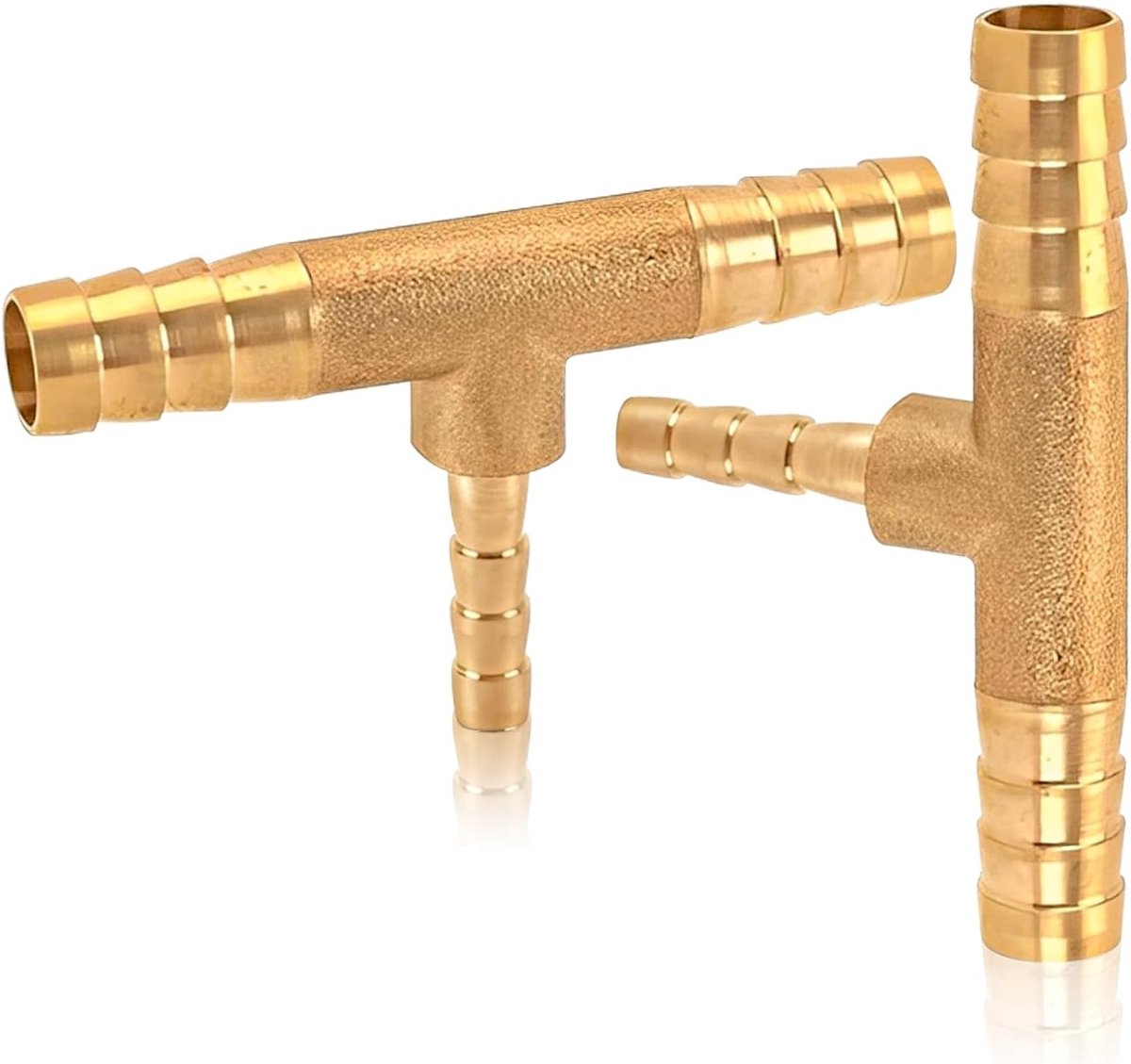 Twee Stuks Messing T-stuk Slang Verbindingsstuk, 6 x 4 x 6mm, Drie Weg Slang Connector voor Lucht, Water en Brandstof