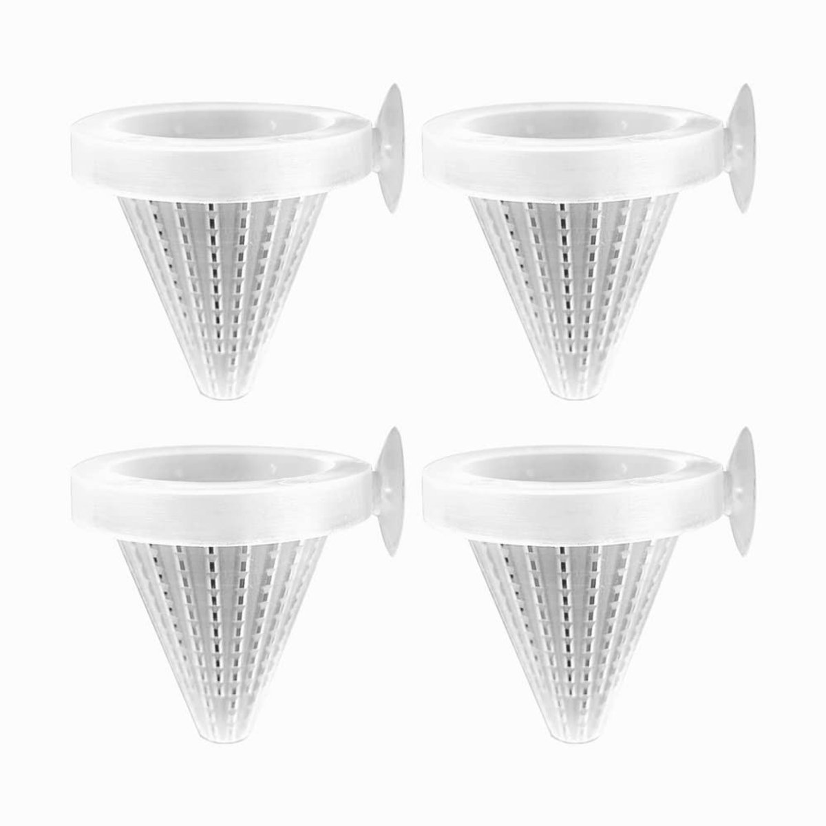Dailygoods- Voedercup 4 Stuks - Voederbak voor Vissen - Voederbak Aquarium - Voederbak met Sukkels - Controle Voedselverdeling - Geschikt voor Fish Tank