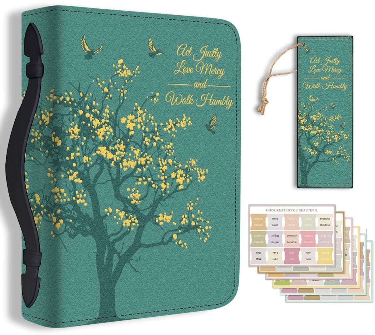 Dailygoods- Bijbelcover Grote Formaat 20.3x28.5x5.9cm - PU Lederen Case - Levensboom Ontwerp - Draagtas voor Vrouwen/Mannen - Inclusief Boekenlegger/Index Stickers - Bescherming voor Bijbel en Boeken - Bijbeltas