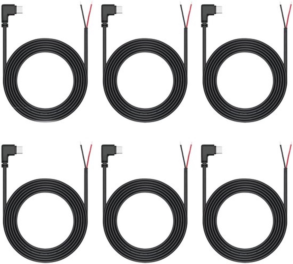Allecto - Usb C naar 2-pin kabel - 1m 90 graden - 12V/3A - Voor Diy