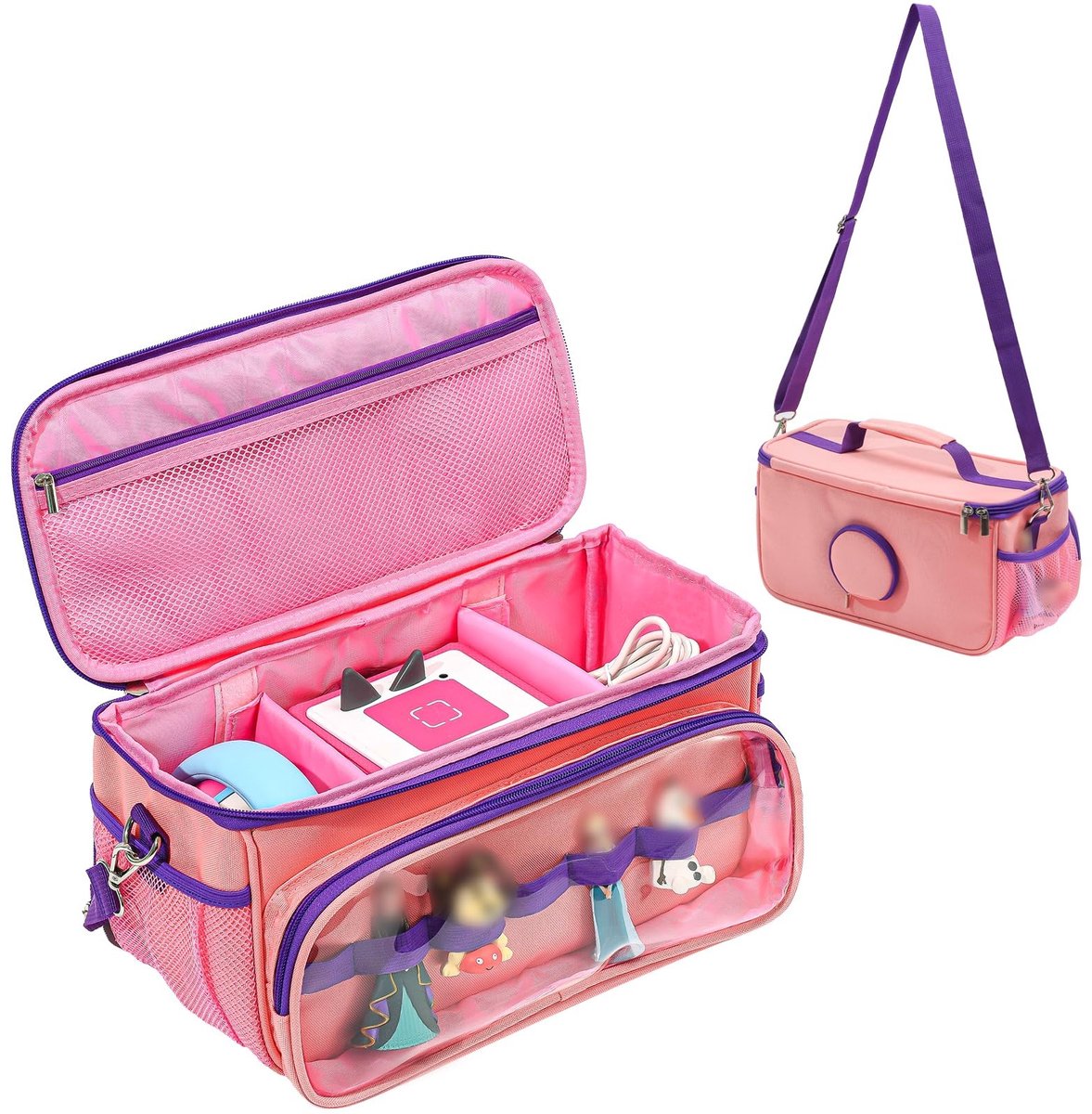 Dailygoods - Draagtas voor Toniebox - Voor Reizen - Grote Capaciteit - Roze - Inclusief Oplader - Perfect voor Kinderen - Handige Schouderriem