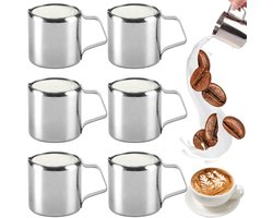 Dailygoods- Melkkannetje 90 ml - Roestvrij Staal - Melkschuimkan - Kleine Melkkan - Hittebestendig - Duurzaam en Veilig