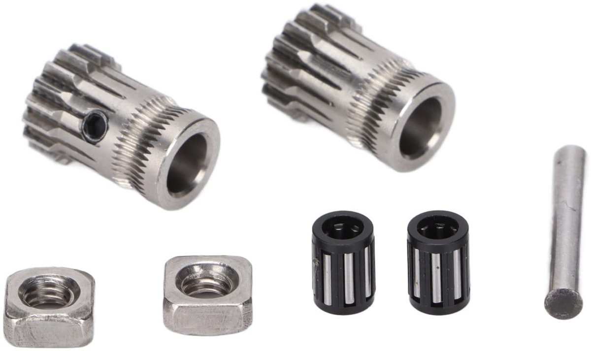 Dailygoods- Extrusiewielset Gehard Staal - Geschikt voor Prusa I3 - 7 Kleine Onderdelen - Duurzaam - Hoge Scherpte - Lange Levensduur - 3D-printer Onderdelen
