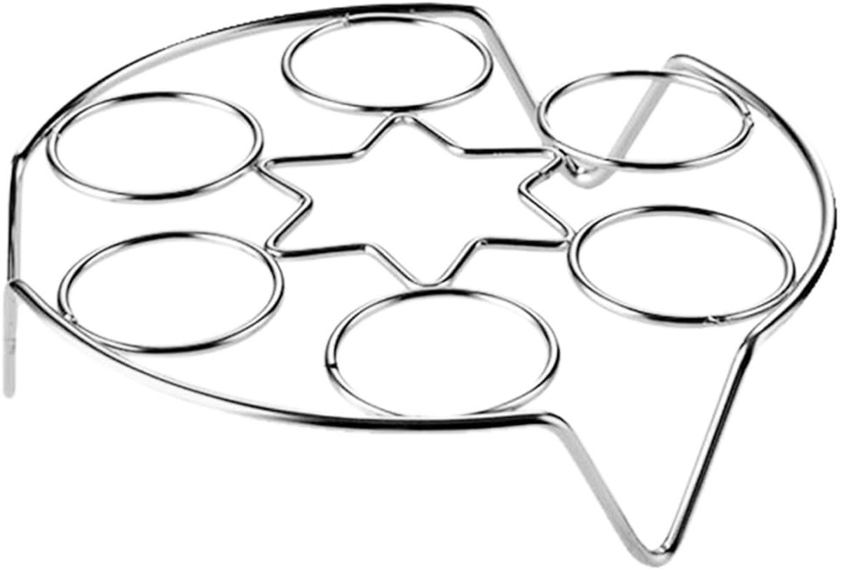Dailygoods- Eierrek Roestvrij Staal - Multifunctionele Kookhouder - Stoomrek - Koelrek - Hittebestendig - Afmetingen 17,5 x 4,5 x 4,5 cm