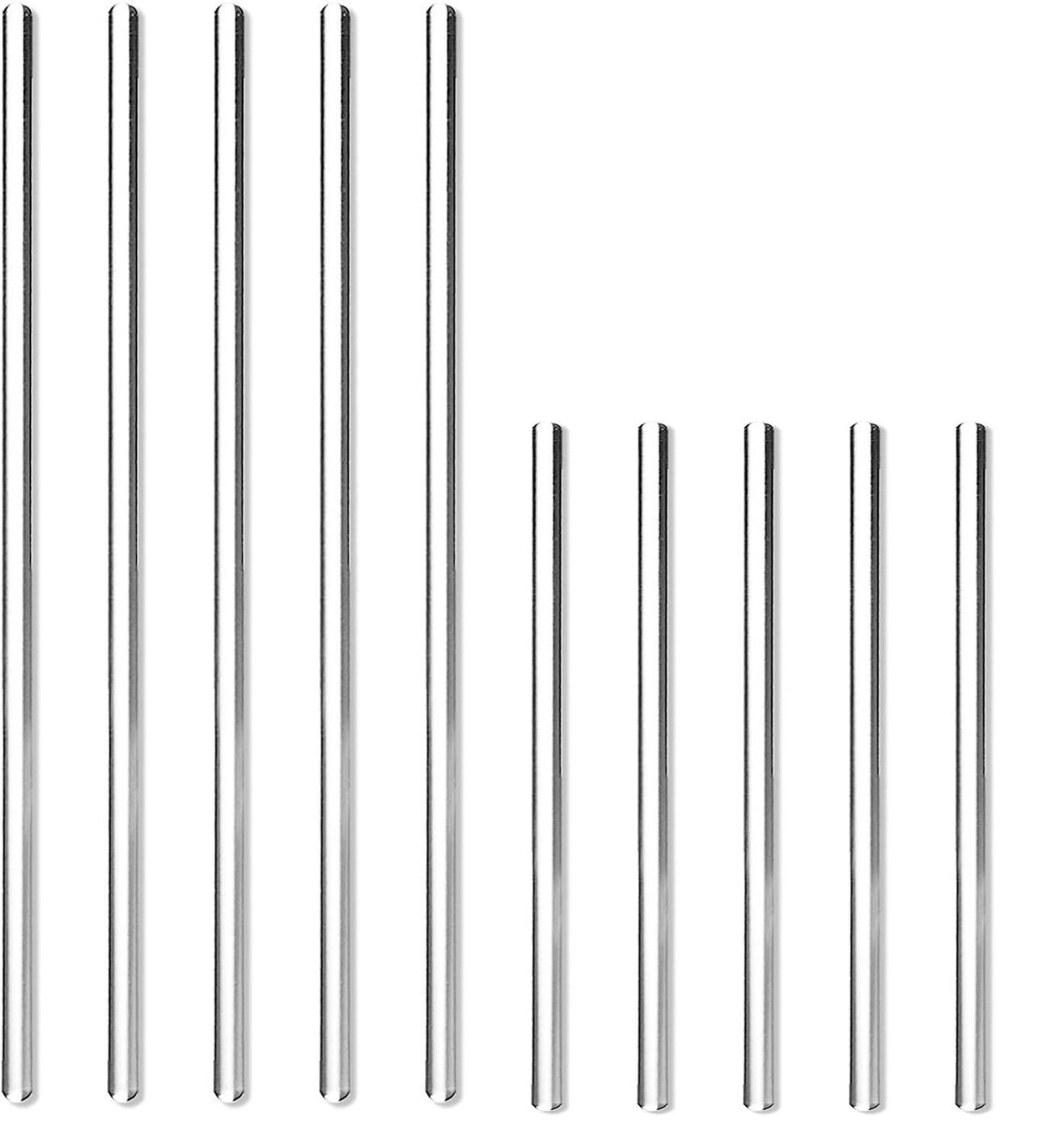 Dailygoods- Roerstaafjes 10 stuks - Hittebestendig - Borosilicaatglas - Voor warme/koude dranken - Chemische bestendigheid - Gemakkelijk schoon te maken - Mixstaaf
