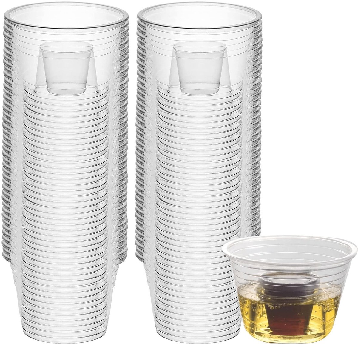 Dailygoods - 100 Stuks Jagerbomb Borrelglazen - Transparante Kunststof Shot Bekers voor Feestelijke Gelegenheden