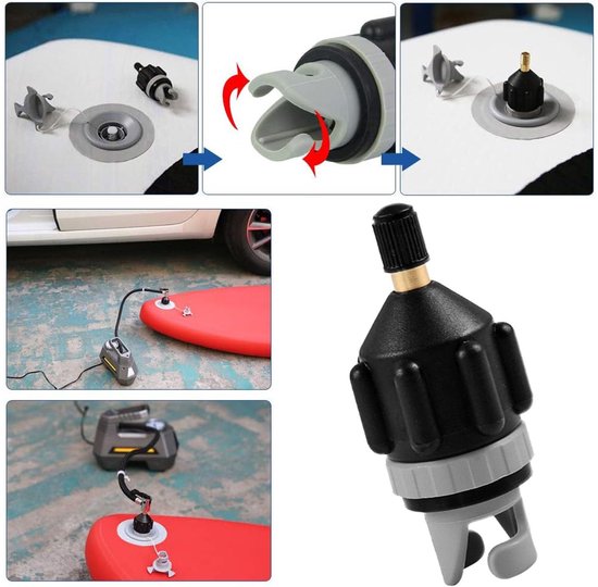 Air Valve Adapter voor Boot - Pomp Valve Adapter - Luchtpomp Converter voor Opblaasbare Boot - Zwart van Merkloos — afbeelding 4