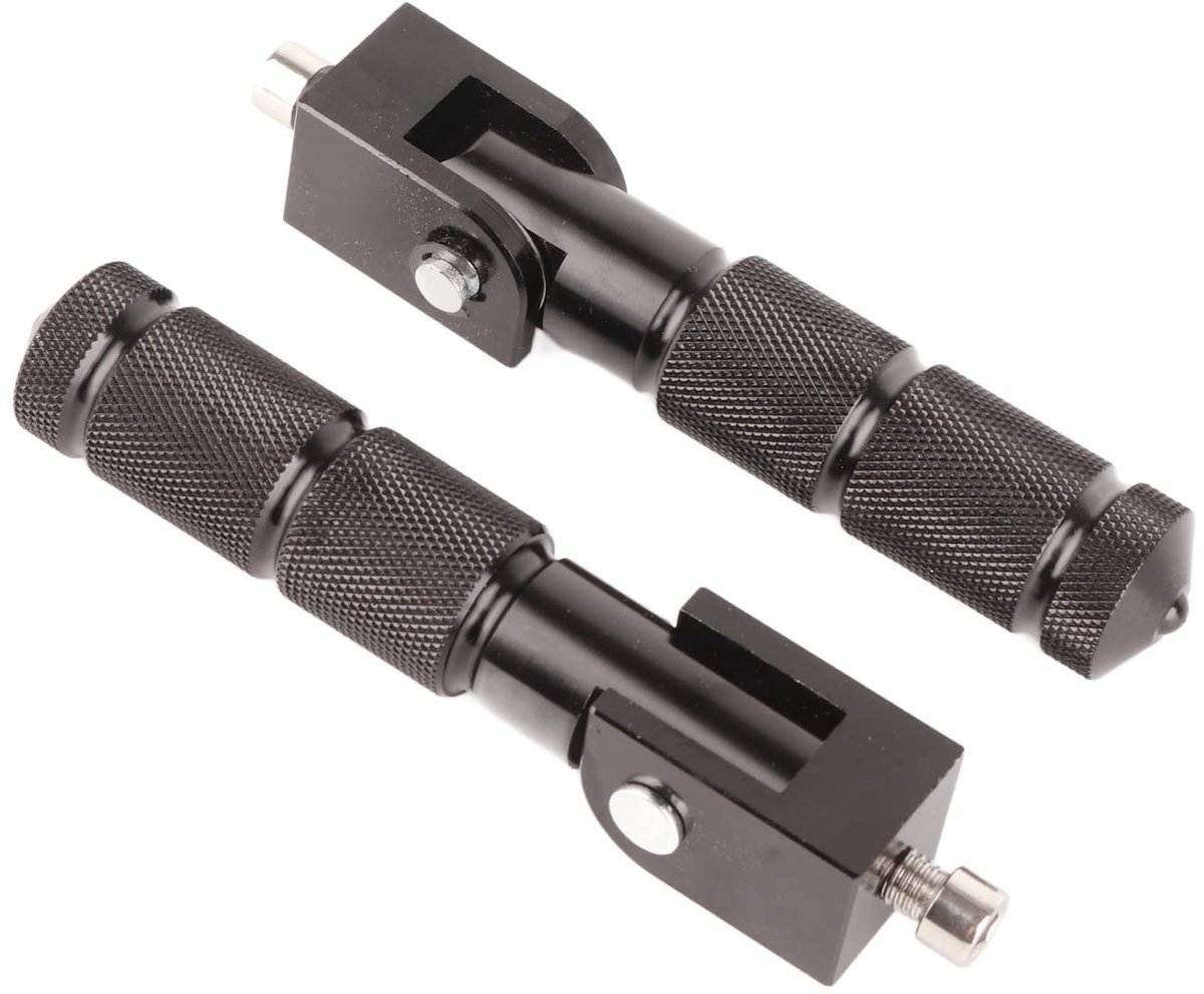 Dailygoods - Motorfiets voetsteunen - Klapbare aluminium voetsteunen - 90 graden inklapbaar - 129mm lengte - Universeel voor motoren en elektrische vo...