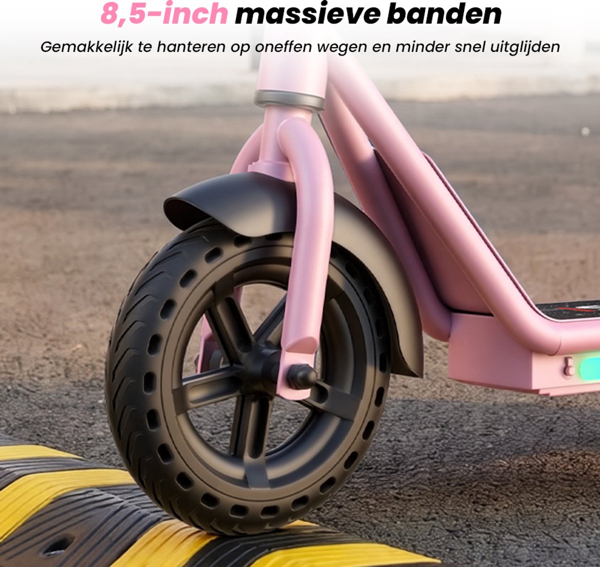 iScooter iK7 Elektrische Step Kinderen - 2‑in‑1 - 8 tot 14 jaar - App - Bluetooth muziek - RGB verlichting - 250W - 10/15/20 km/u - Bereik 15 km - 8,5" Wielen - Roze thumbnail 5