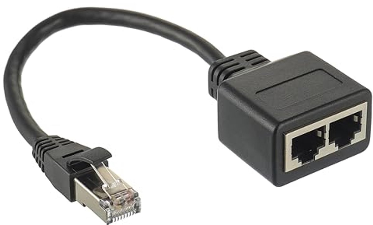 P1 Splitter RJ45 1 naar 2 – P1 Splitter Netwerkverdeler – 2-Poorts Ethernet Adapter – Geschikt voor Slimme Meter, Router, Laptop, Computer, Printer en Smart TV