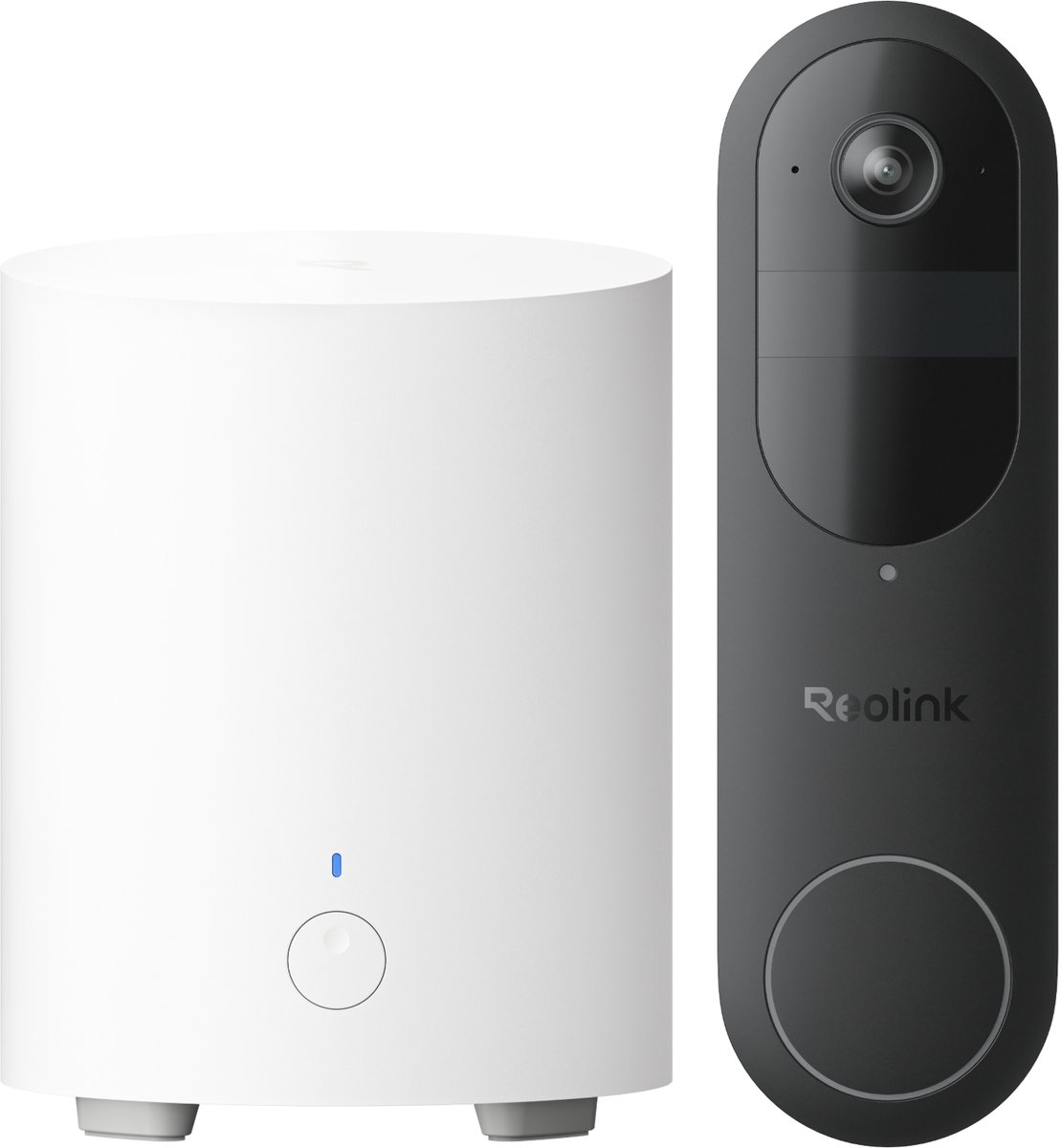 Reolink 2K 4MP Videodeurbelset met 1:1-beeldverhouding - HDR - Batterij- Of Bekabelde Voeding - Slimme Detectie - Lokale Opslag En 2,4/5 GHz Wifi - D340B-V2 met Hub 1 Lite
