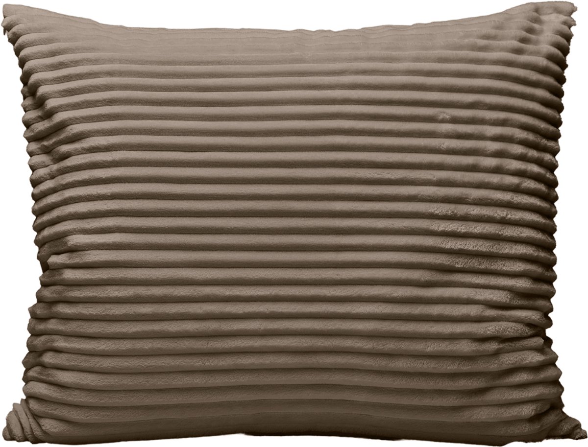 Zelesta Special Teddy Groove Kussensloop Set van 2 - Taupe 80x80cm
