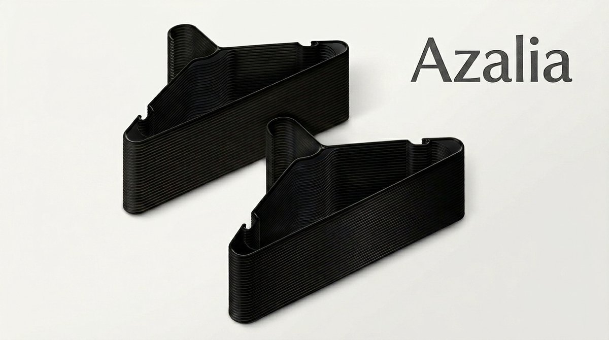 Azalia Kleerhangers van kunststof, maat voor volwassenen, zwart, 50 stuks