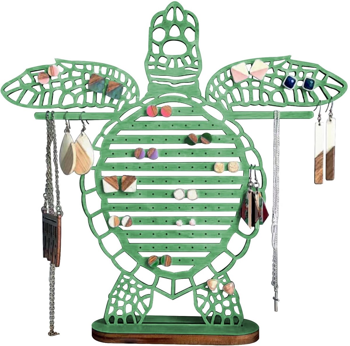 Dailygoods- Sieradenorganizer - Houten Sieradenstandaard - 99 Gaten Oorbellenhouder - Opbergoplossing voor Kettingen - Voor Oorbellen/Ringen - Milieuvriendelijk Hout - Sieradenstand