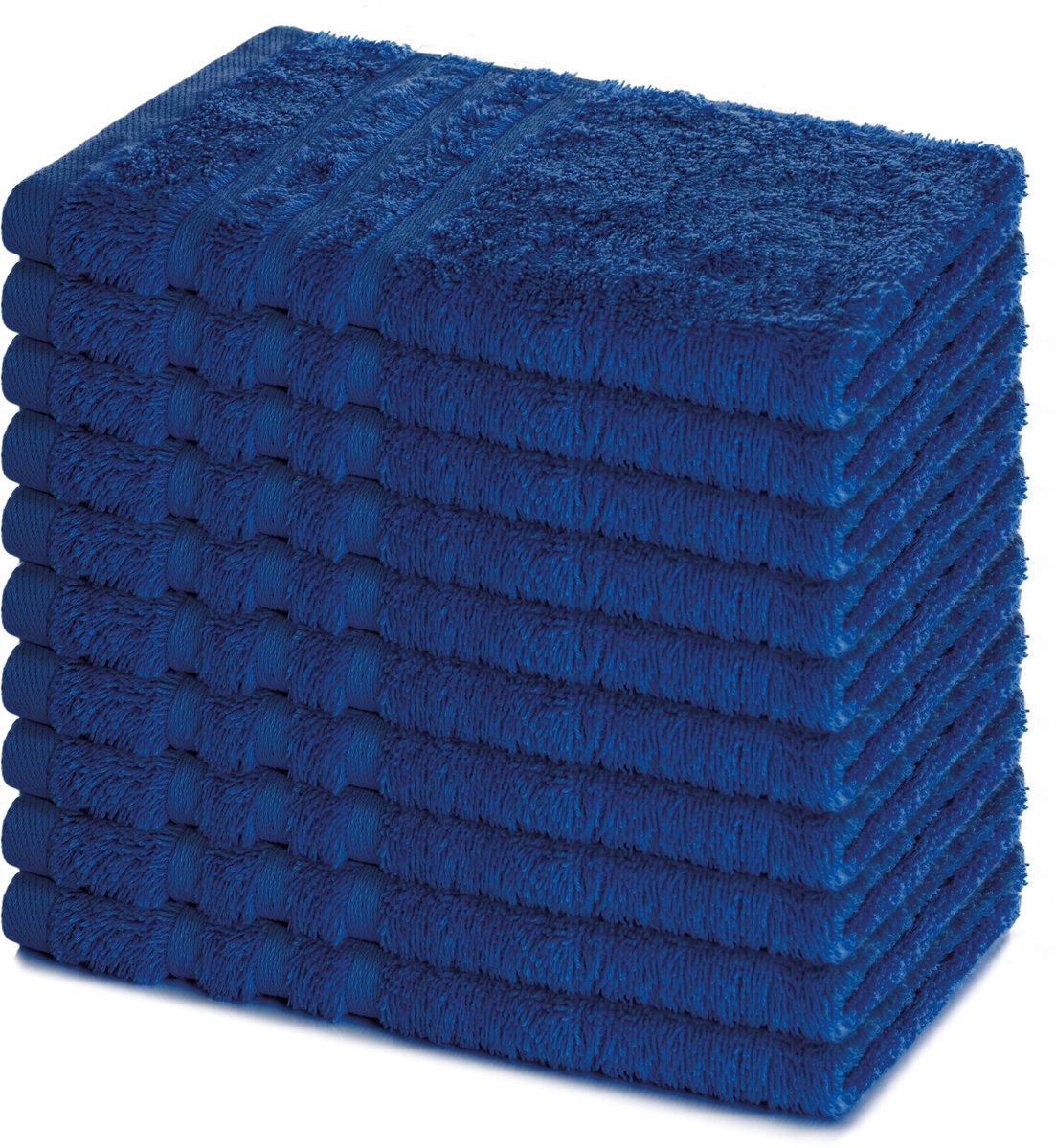 Lavea® Set van 10 handdoeken 30x50 cm, 100% katoen – Zacht en absorberend – Voor thuis, hotel, spa en gasten – Perfect als handdoek / gastendoekje – Koningsblauw