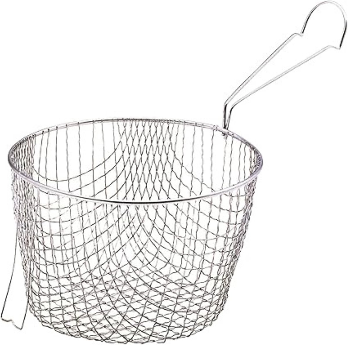 QIN® Frituurmandje - Opvouwbare frituurmand - Ronde Frituurmand - Zilver - 12cm x 19cm x 35cm