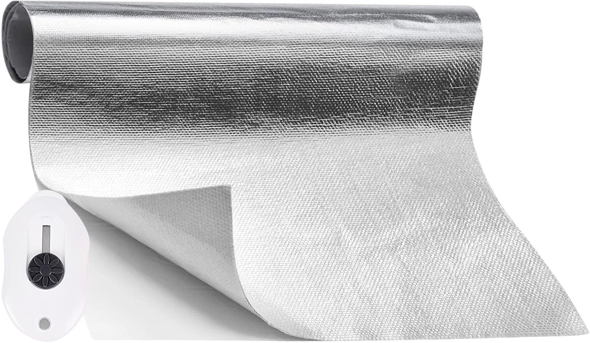Hittebestendige beschermmat van aluminium, zelfklevend, 30 x 200 cm, voor hoge temperaturen tot 100 °C, ideaal voor warmte-isolatie en bescherming van oppervlakken