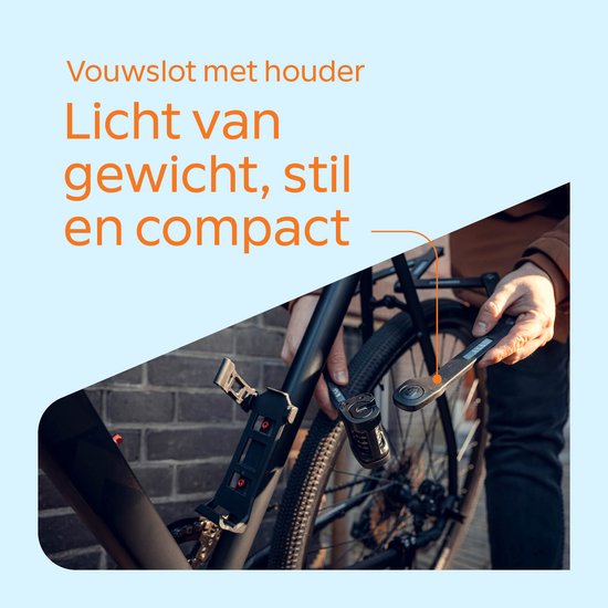 AXA Fold Lite C100 - Fietsslot - Vouwslot - Code sluiting - Voor elk type Fiets - Licht Gewicht - Met Houder - 100 cm lang - Zwart van AXA — afbeelding 5