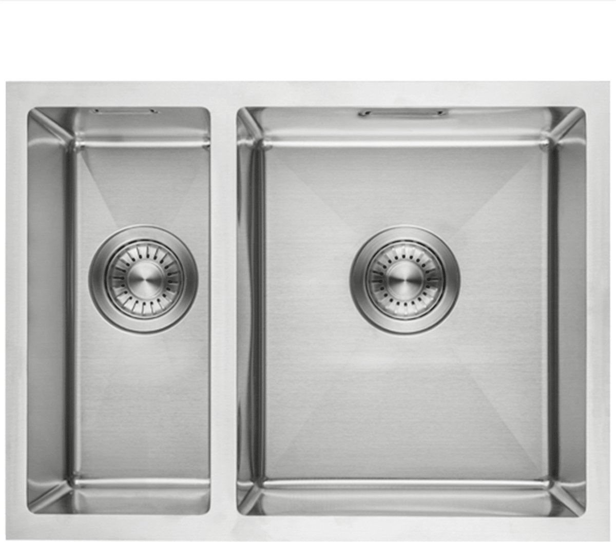 LOMAZOO Proxima RVS Keuken Spoelbak & Wasbak - Dubbele Gootsteen - Duurzaam en Onderhoudsvriendelijk - Inclusief Accessoires - 595x450x200mm