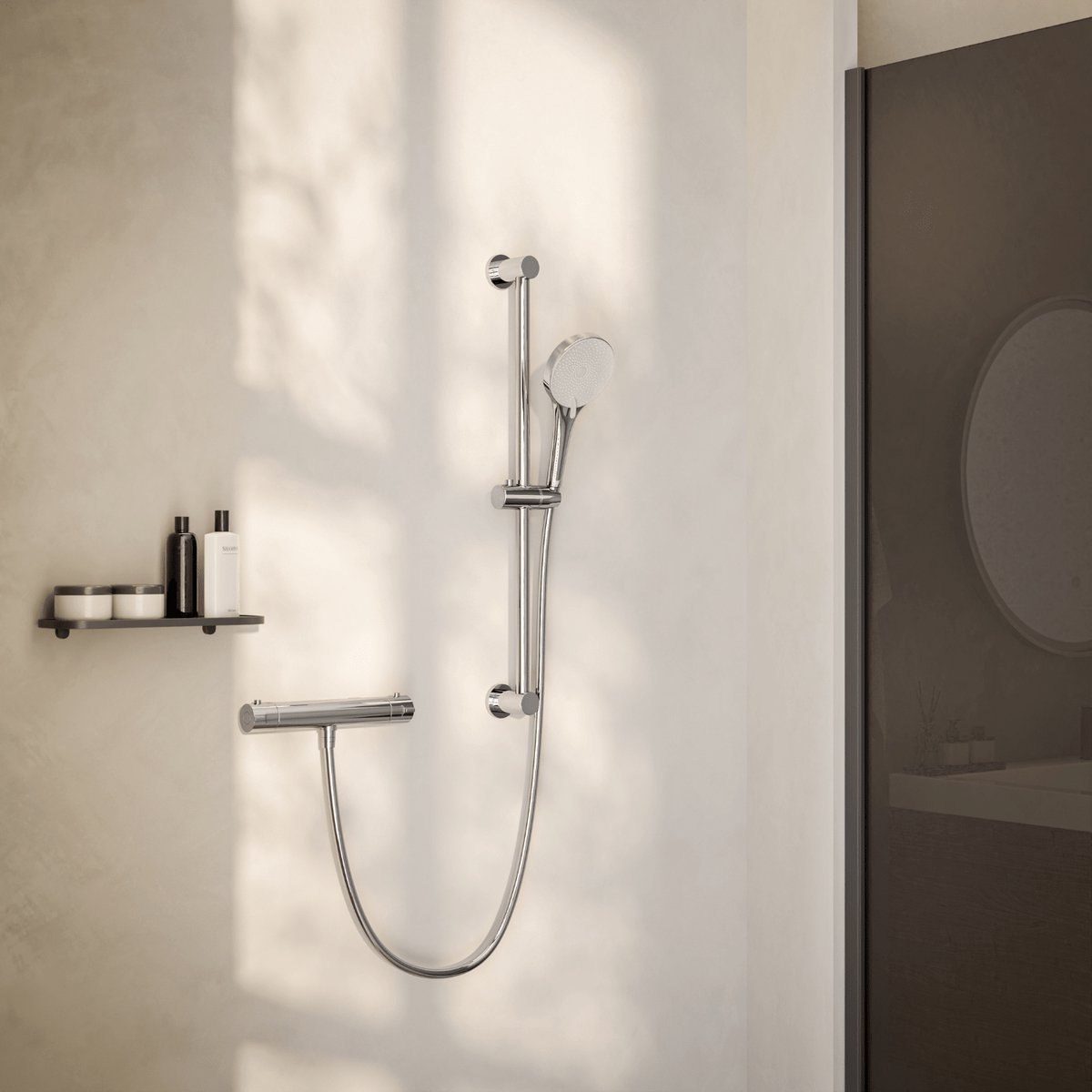 LOMAZOO Thermostatische Doucheset met Handdouche 12 cm Chroom Cielo