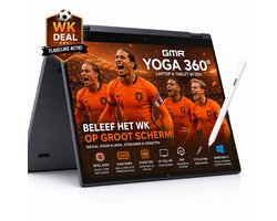 GMR 360° Touchscreen Laptop 14 Inch Full HD | Inclusief Stylus Pen | 2-in-1 Tablet & Laptop | Intel N100 | 16GB DDR4 RAM | 512GB SSD | Windows 11 | Voor Studie, Thuiswerk, School, Presentaties, Aantekeningen, Creativiteit & Zakelijk Gebruik