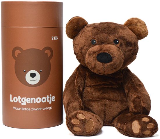 Lotgenootje Verzwaringsknuffel Beer - 45cm/2kg - Verzwaarde Knuffel - Weighted Stuffed Animal - Sensorisch Speelgoed - Zware Knuffel Anxiety - Plushie