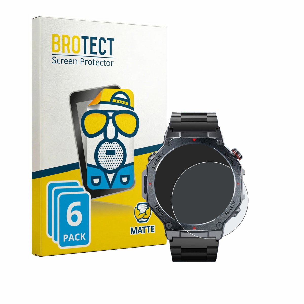 BROTECT - Screenprotector voor Jugeman V20 1.43" - Folie Beschermfolie matte 6 Stuks