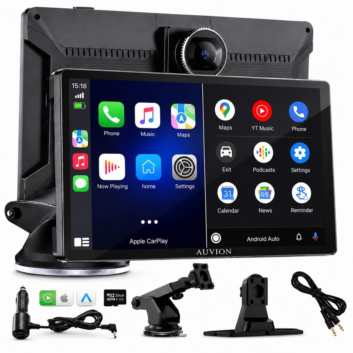 Auvion CarPlay Scherm 9 Inch met dashcam