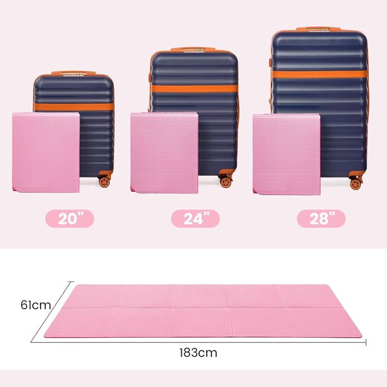Opvouwbare Yogamat - Fitnessmat Pilates - Sport en Ontspanning - Dubbelzijdig Antislip - 183 x 61 cm - Roze — afbeelding 2