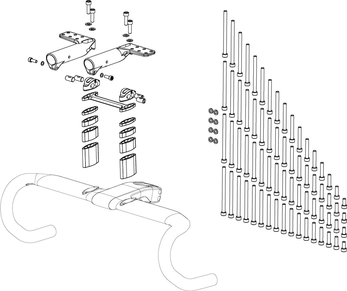CUBE Bracket set voor Stuur Litening Aero - zwart