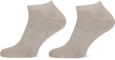 Basset - Unisex Bamboe Sneakersokken - 2-Pack - Maat 39/42 - Beige