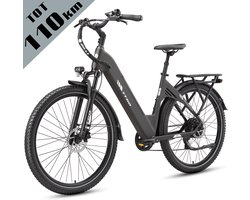 TTGO C5 Elektrische Fiets - 648Wh Accu - Actieradius tot 110 km - 48V 250W Motor - Hydraulische Schijfremmen - 27,5 × 2,4 Inch Banden - Shimano 7 Versnellingen - Aluminium Frame - LCD Display - Elektrische Stadsfiets - Max. Belasting 125 kg - grijs