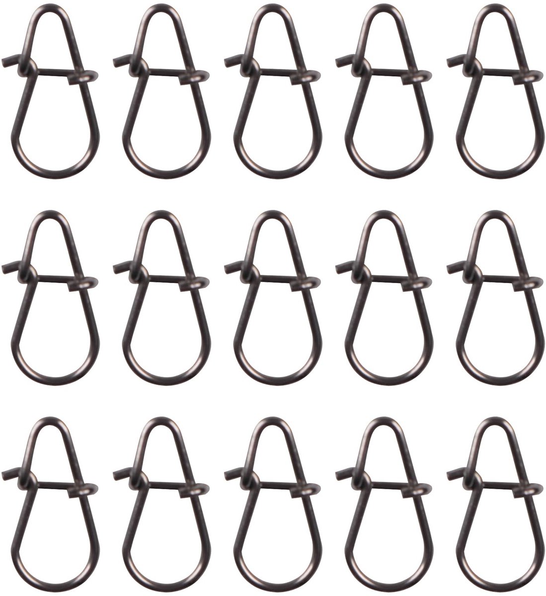 Dailygoods- Hengelkarabijnhaak 15 Stuks - Visaccessoires - Hangers voor Kunstaas - Zilverkleurig - Belastbaarheid 22 kg - Hoogwaardig Verenstaal - Visclips