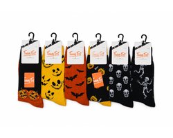 Funny Feet socks - Happy halloween sokken - cadeau - grappige sokken - 6 paar - Maat 43-46 - assortiment