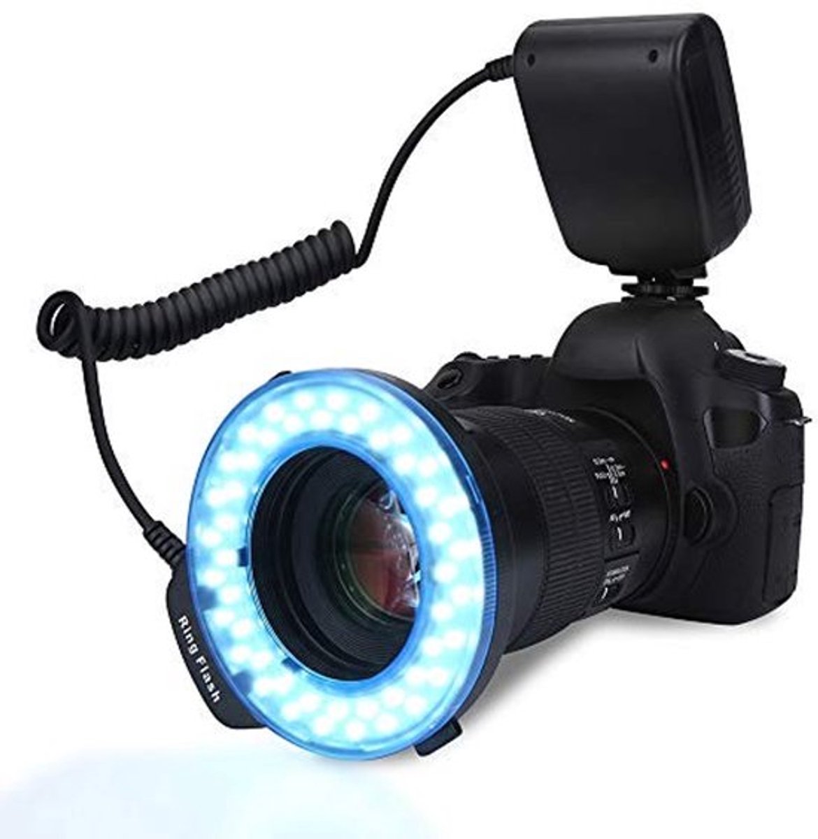 Allecto - Lcd-ring DSLR-licht - Draagbare led-ringflitser - 7