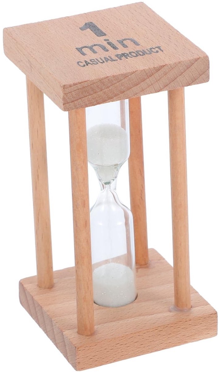 Dailygoods- Zandloper 1 minuut - Houten Frame - Zandloper-Timer - Verjaardagshandgift - Voor Kinderen - Compacte Afmetingen