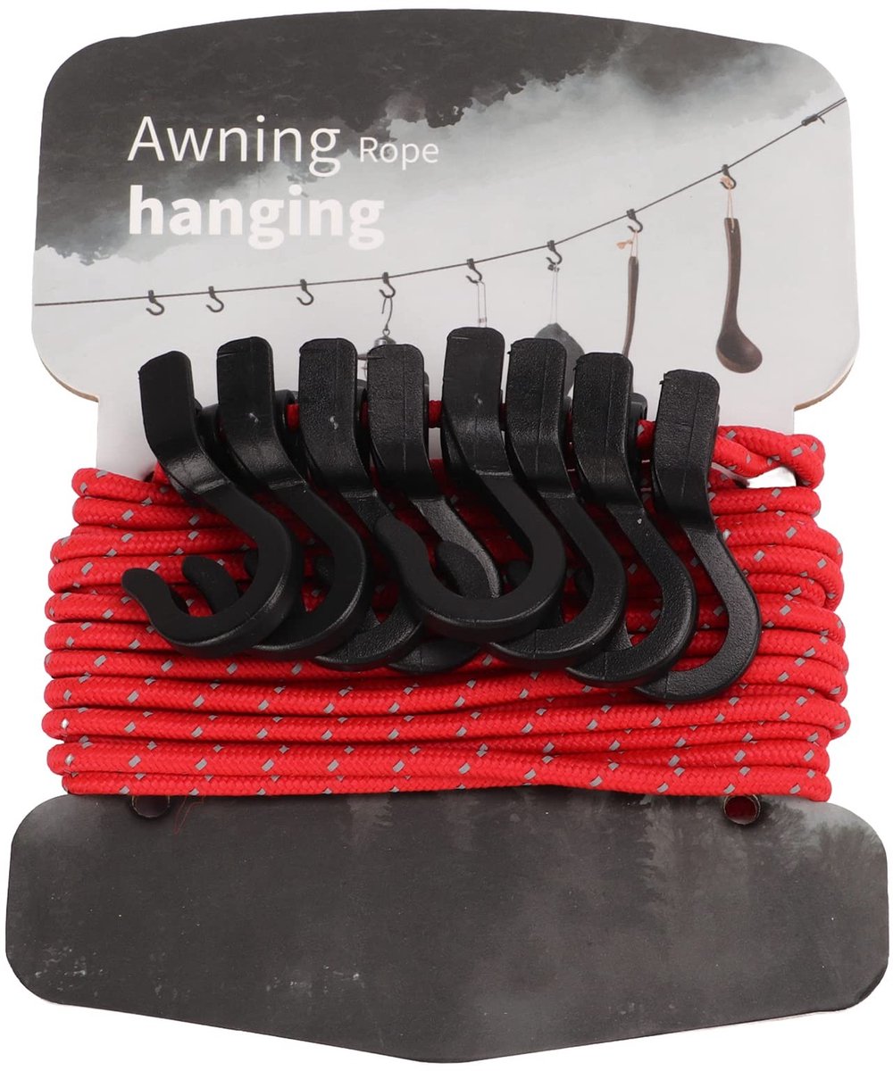 Dailygoods- Waslijn Draagbaar - Verstelbare Lengte - Camping Waslijn - Balkon Kleding Drooglijn - Reflecterende Staaldraad - Driehoekige Instelknop
