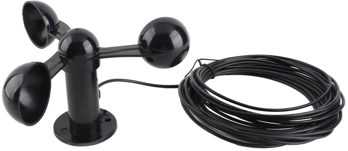 JHUBERS- Anemometer met 8m Waterbestendige Kabel - Windsnelheid Detector - Schokbestendig - ABS Materiaal - Anti-interferentie - Duurzaam Ontwerp - Windsnelheidsmeter