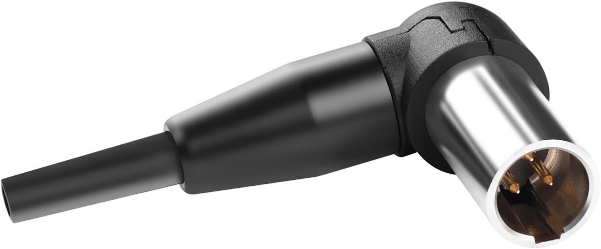 JHUBERS - 3 Pin Mini XLR Plug 90° Hoek Soldering Adapter voor Microfoons