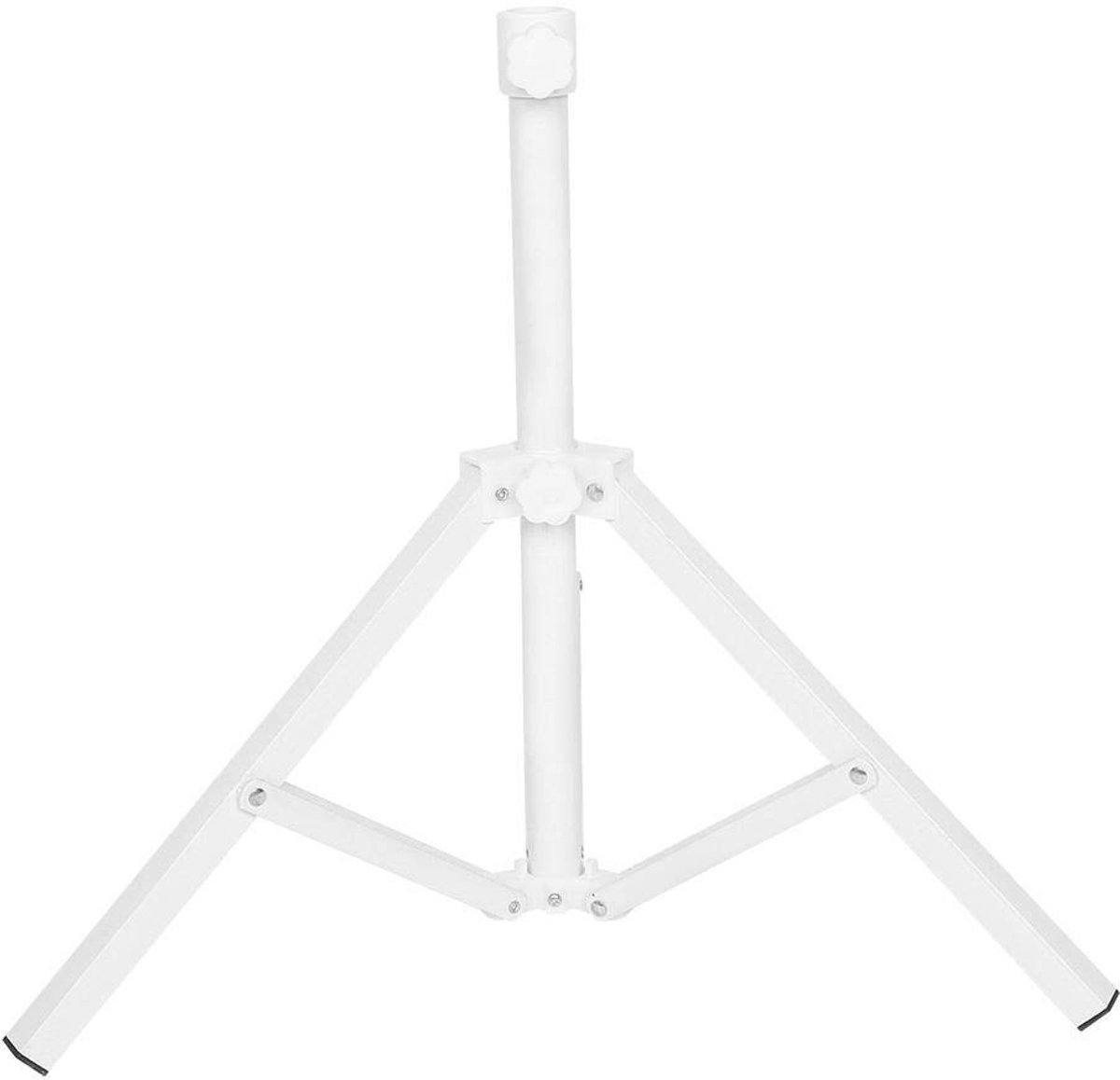 Dailygoods- Parasolstandaard Opvouwbaar - Driehoekige Standaardsteunbasis - Hoogte 69,3 cm - Diameter Aansluiting 2,2-2,5 cm - IJzer - Wit - Parasolhouder
