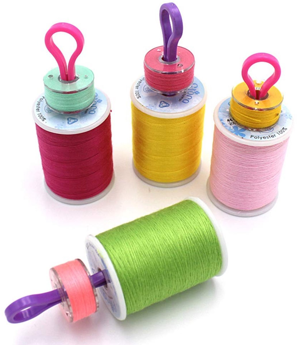 Dailygoods- Spoelhouder met 30 Naaldclips - Efficiënte Draadbeheersing - Antislip - Compact - Geschikt voor Garens - Duurzaam Kunststof - Naaldhaken