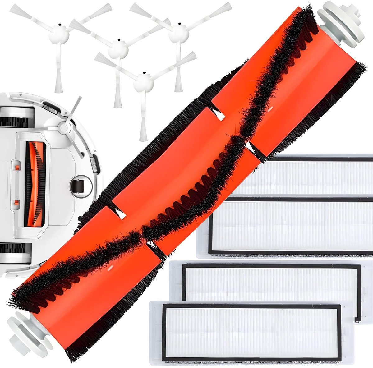 Dailygoods- Robotstofzuiger Accessoireset - Hoofdborstel - Zijborstels - HEPA-filter - Wasbaar Filter - Compatibel met Xiaomi Mi Robot - Stofzuigeraccessoires