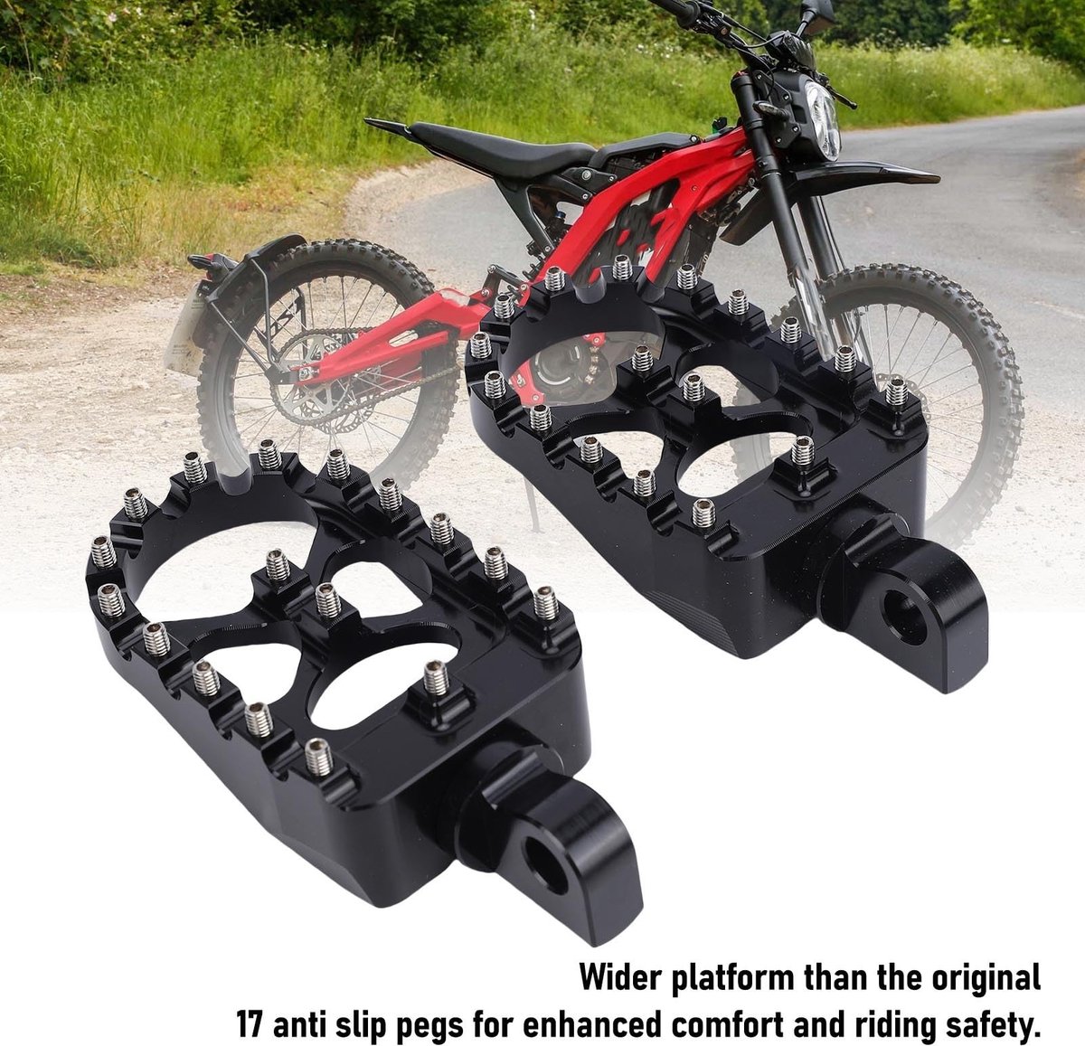 Dailygoods- Voetspegs Brede Aluminium Legering - Vervanging voor Surron Sur Ron - E-Ride Pro SS - Talaria Sting MX3/R MX4 - Lichtgewicht - Schokbestendig - Voetsteunen