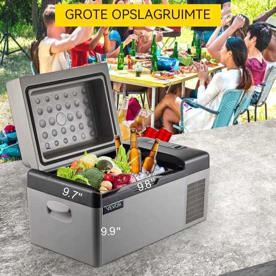 Auto koelkast 20L - Compressor Koelbox - 12/24V DC En 110-240V AC - Koelen Tot -20°C - Voor Auto En Reizen - 59,8x32x32 cm - Zwart — afbeelding 4